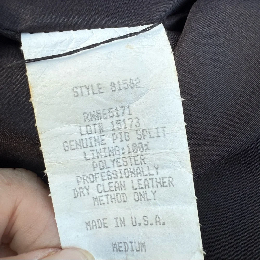 Vintage Phoenix USA Tan Fringed Women's Genuine Pig Split Jacket Blazer Medium - Picture 11 of 16